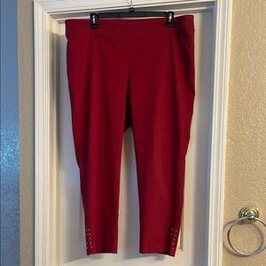 Counterparts Burgundy Pants with Studded Hem, size 20W